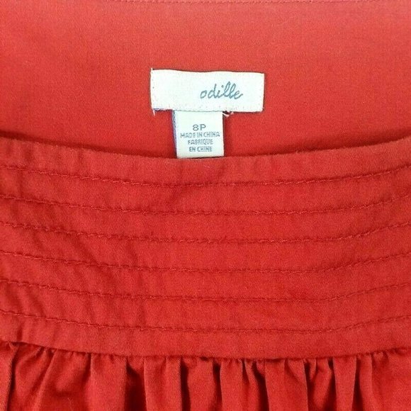 Odille Anthropologie Great Escape Burnt Orange Mini Skirt Women's Size 8P Petite - Picture 8 of 11